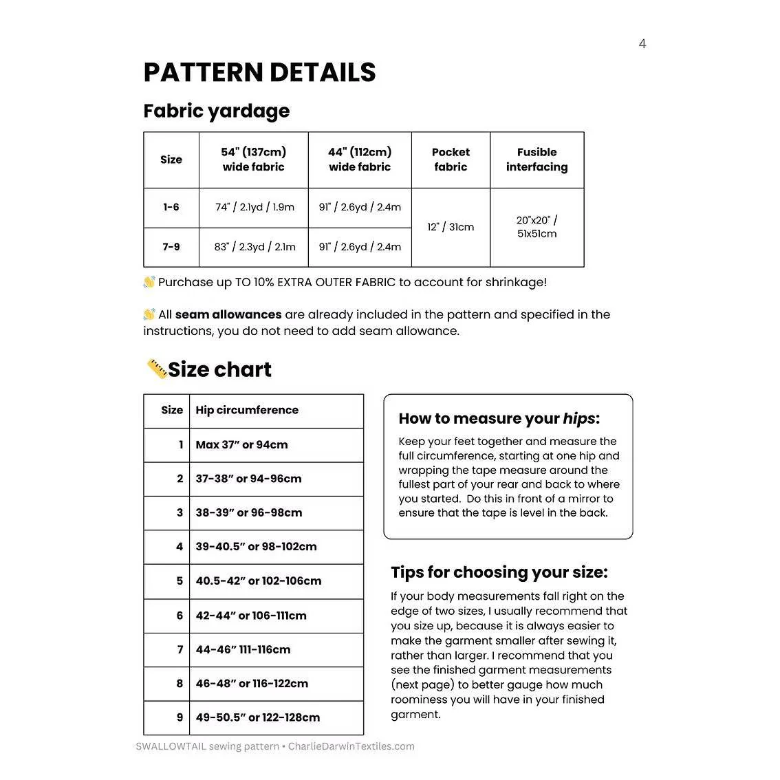 Swallowtail Pants Pattern - Image 3
