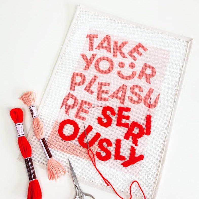 Take Your Pleasure Seriously Needlepoint Kit - Image 4