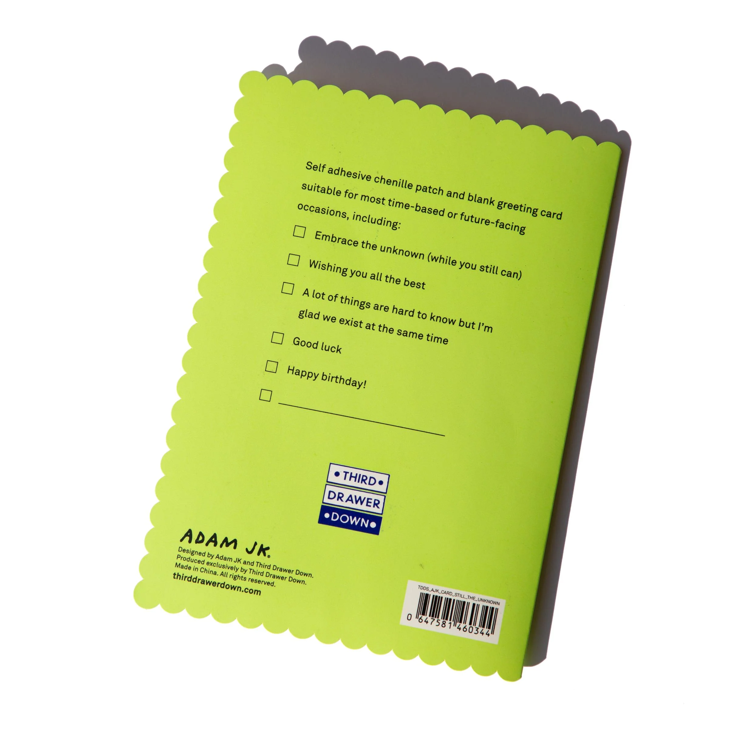 The Unknown Chenille Adhesive Patch & Greeting Card - Image 2