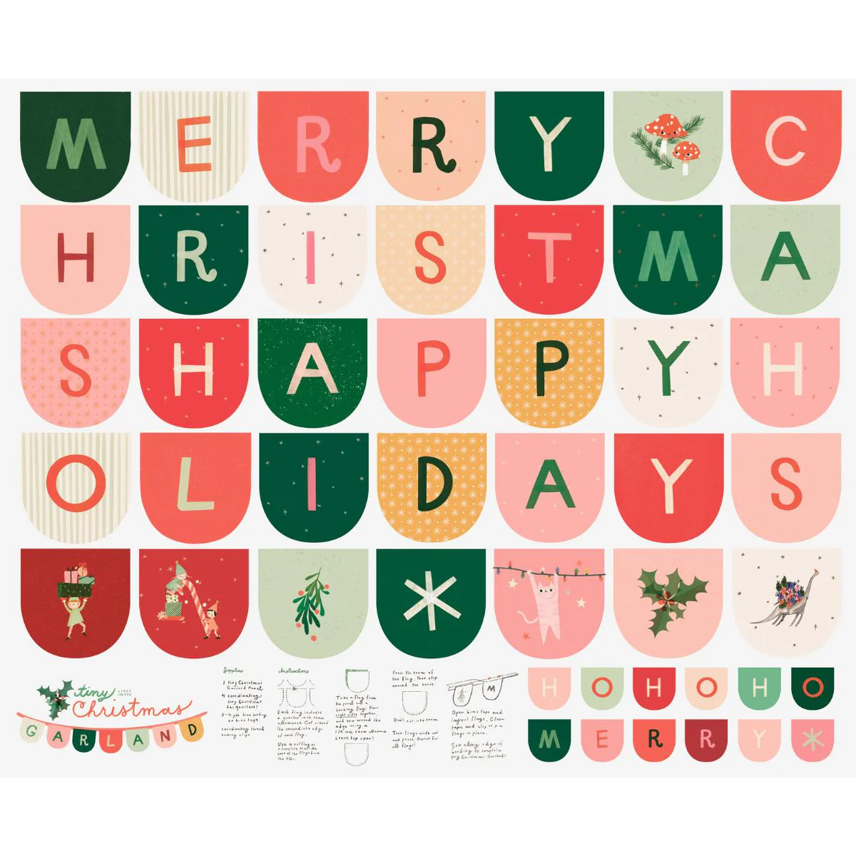 Tiny Christmas Garland Panel