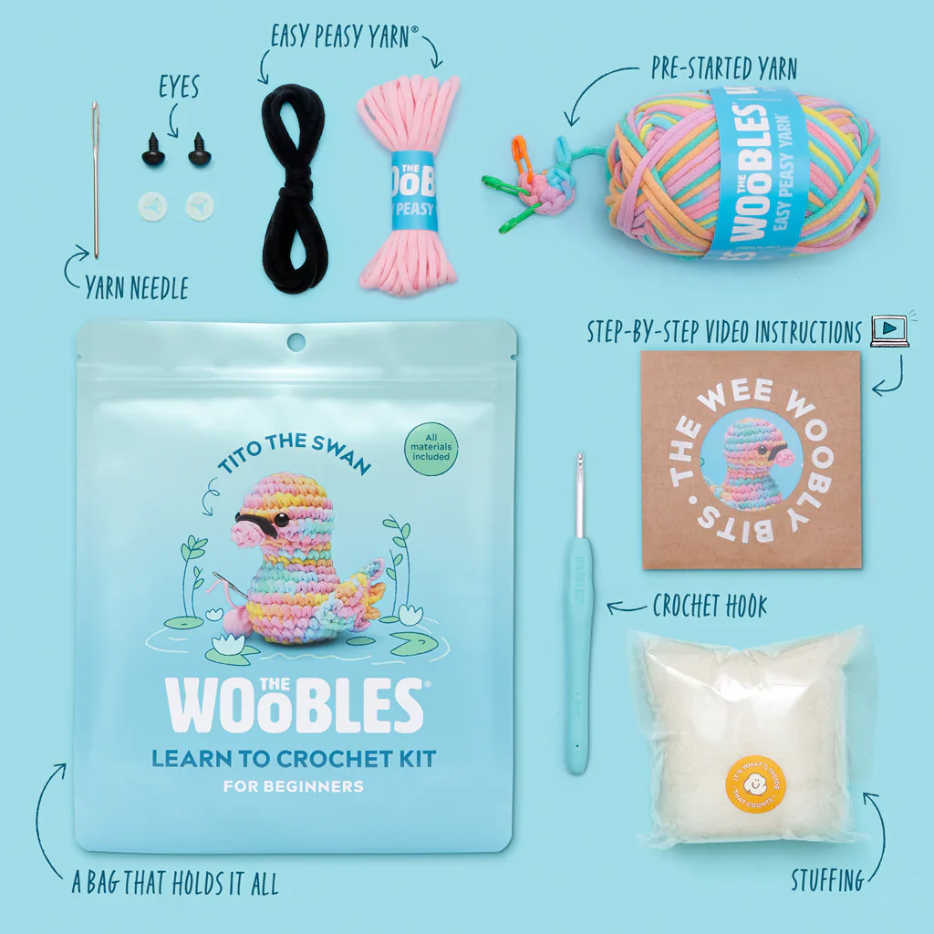 Tito the Pastel Swan Crochet Kit - Image 2