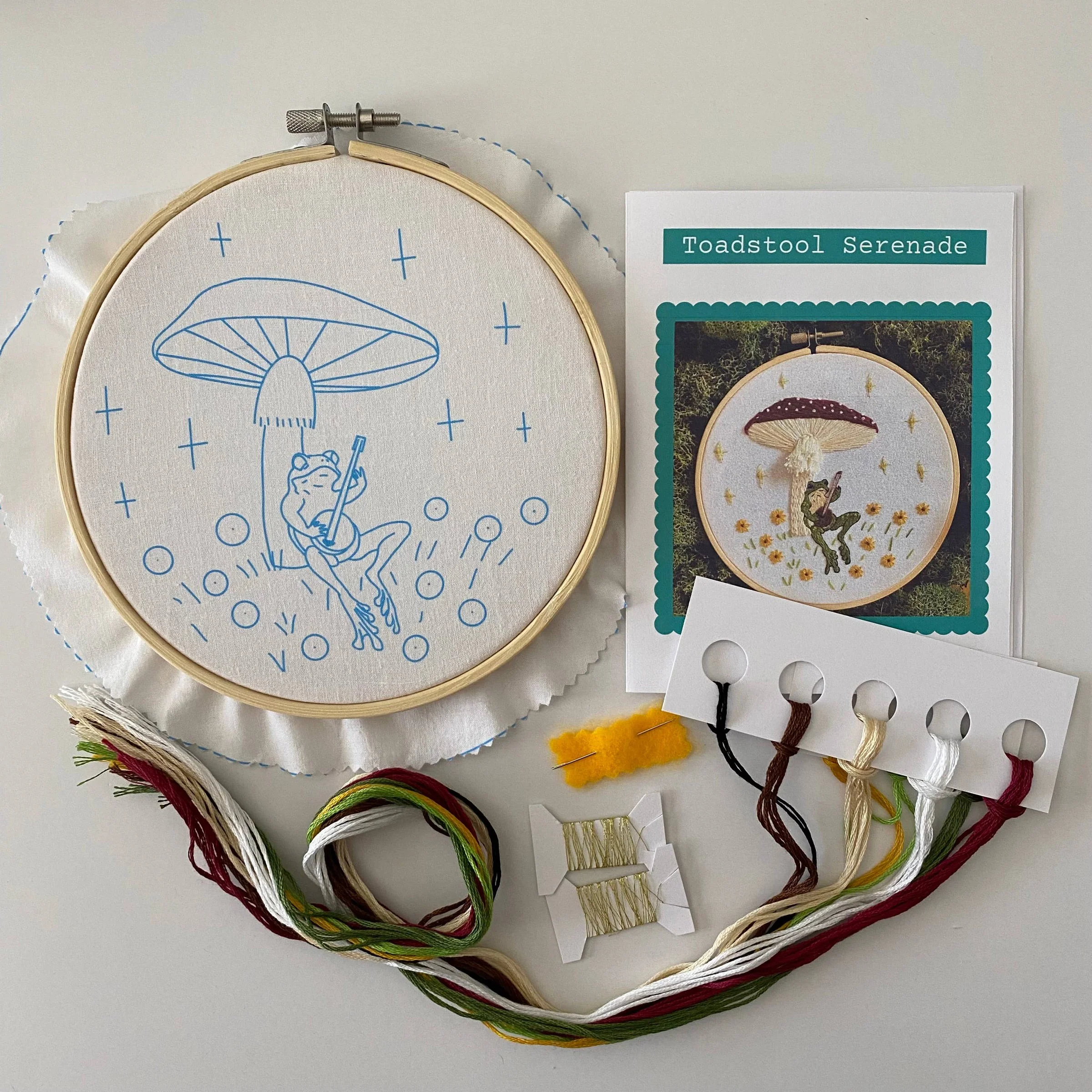 Toadstool Serenade Frog & Mushroom Embroidery Kit - Image 3