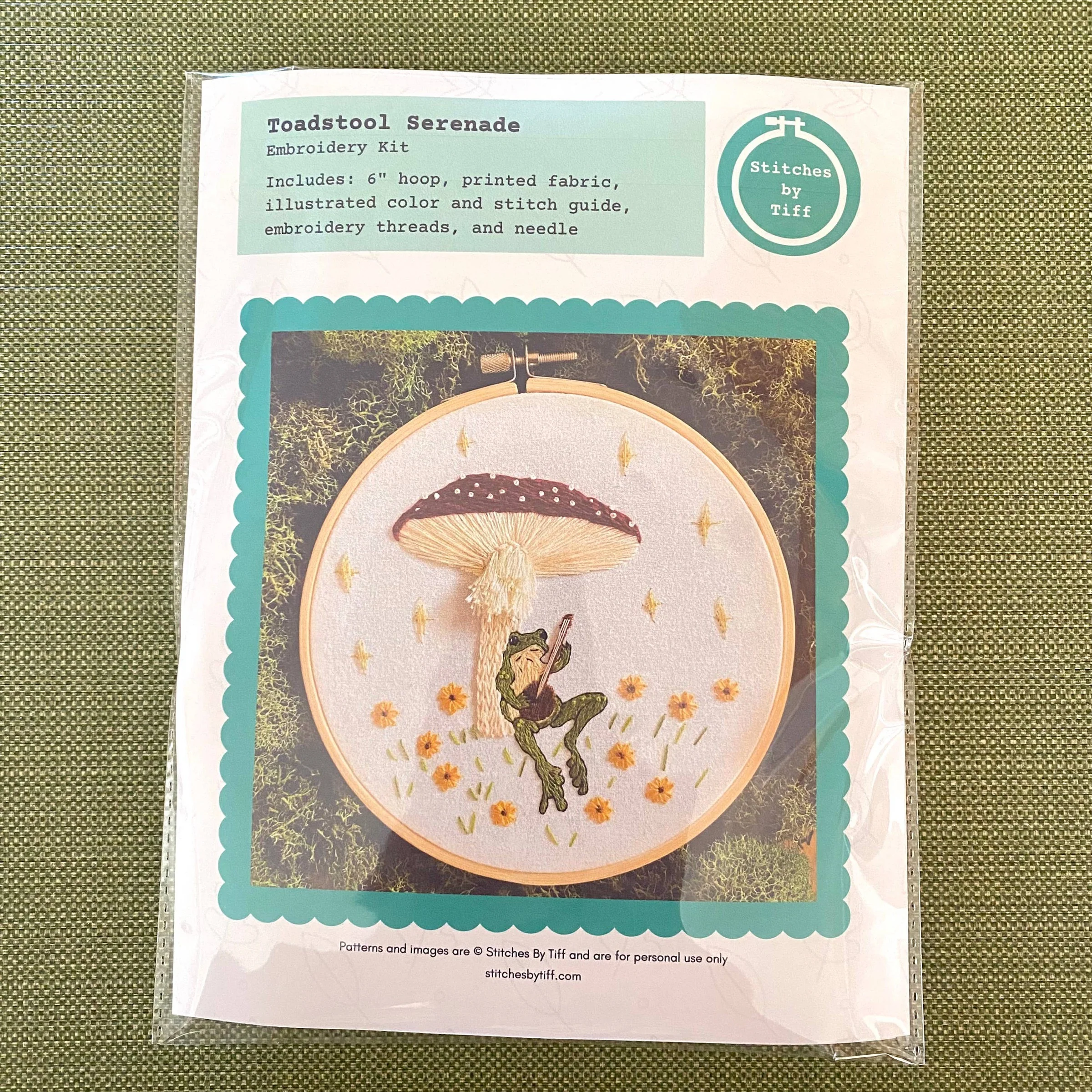 Toadstool Serenade Frog & Mushroom Embroidery Kit - Image 4