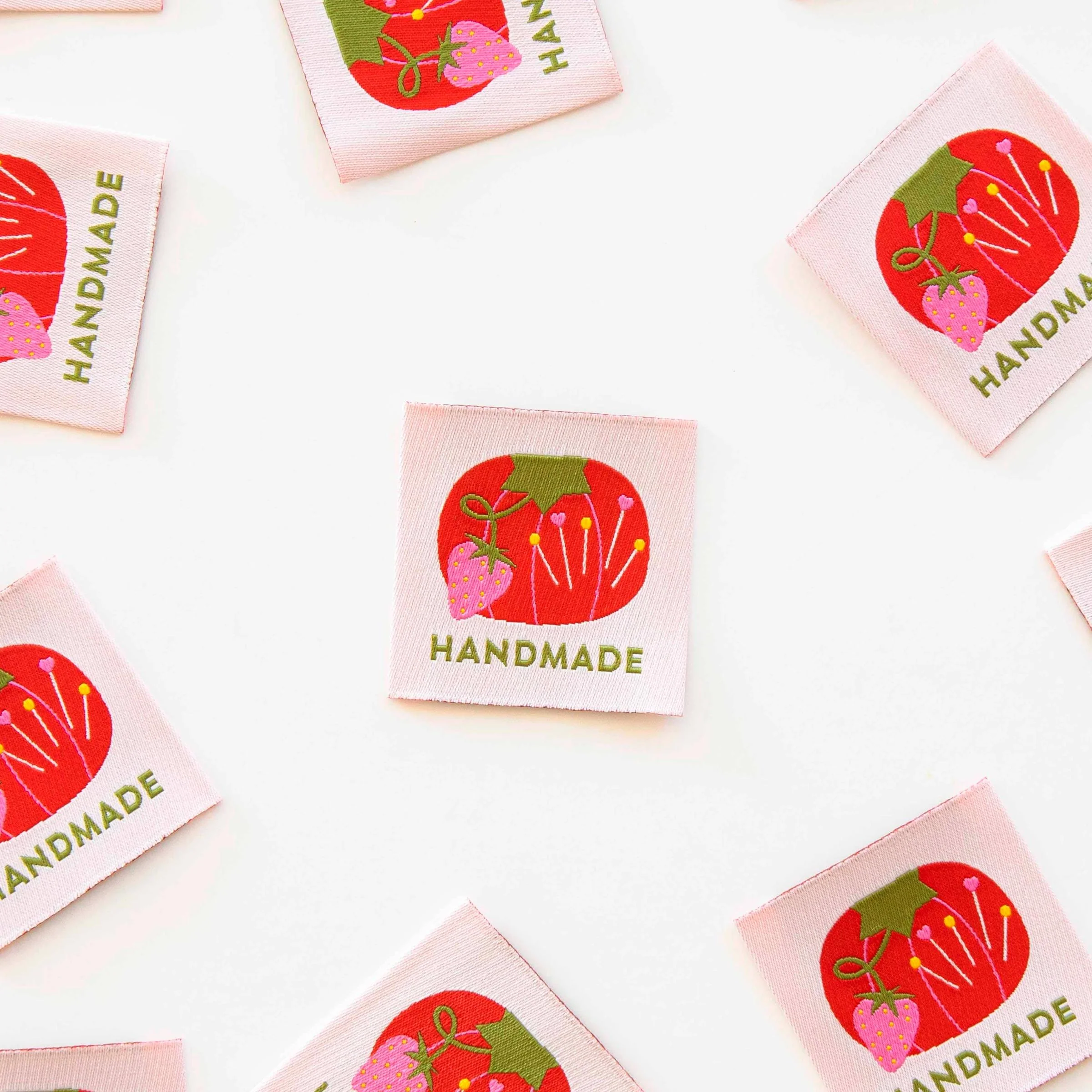 Tomato Pin Cushion Handmade Large Sew-In Labels