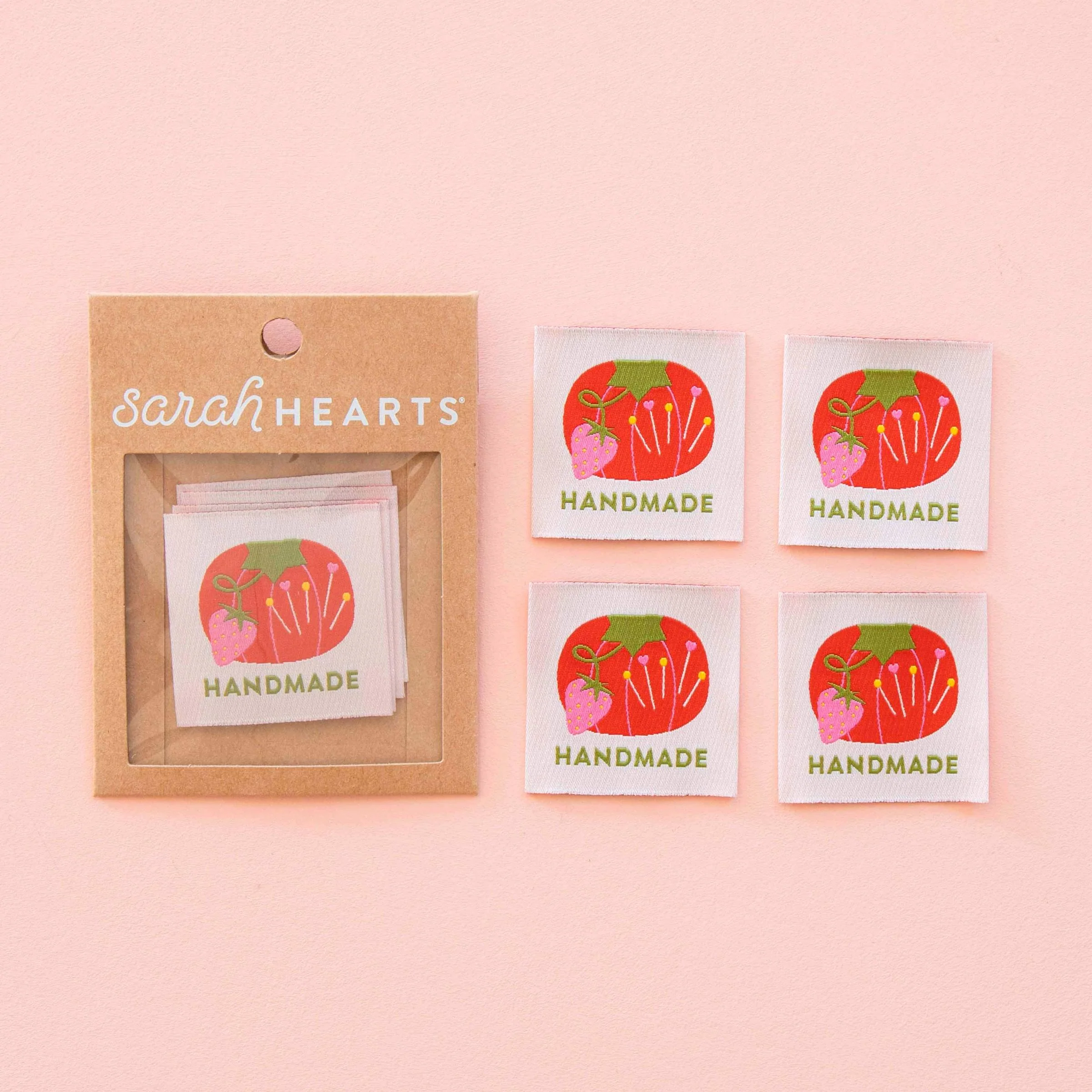 Tomato Pin Cushion Handmade Large Sew-In Labels - Image 2