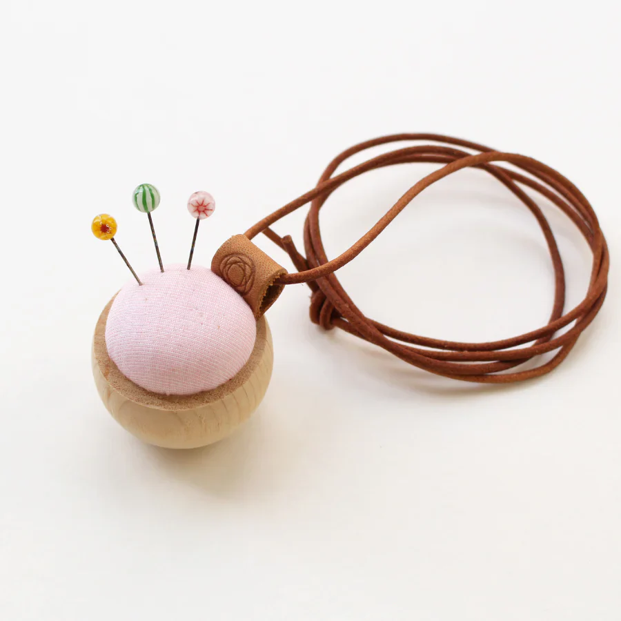 Tombo-dama Sewing Pins & Cypress Pincushion Necklace Set