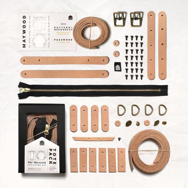 Maywood Finishing Kit - Black Leather & Antique Brass Hardware - Image 2