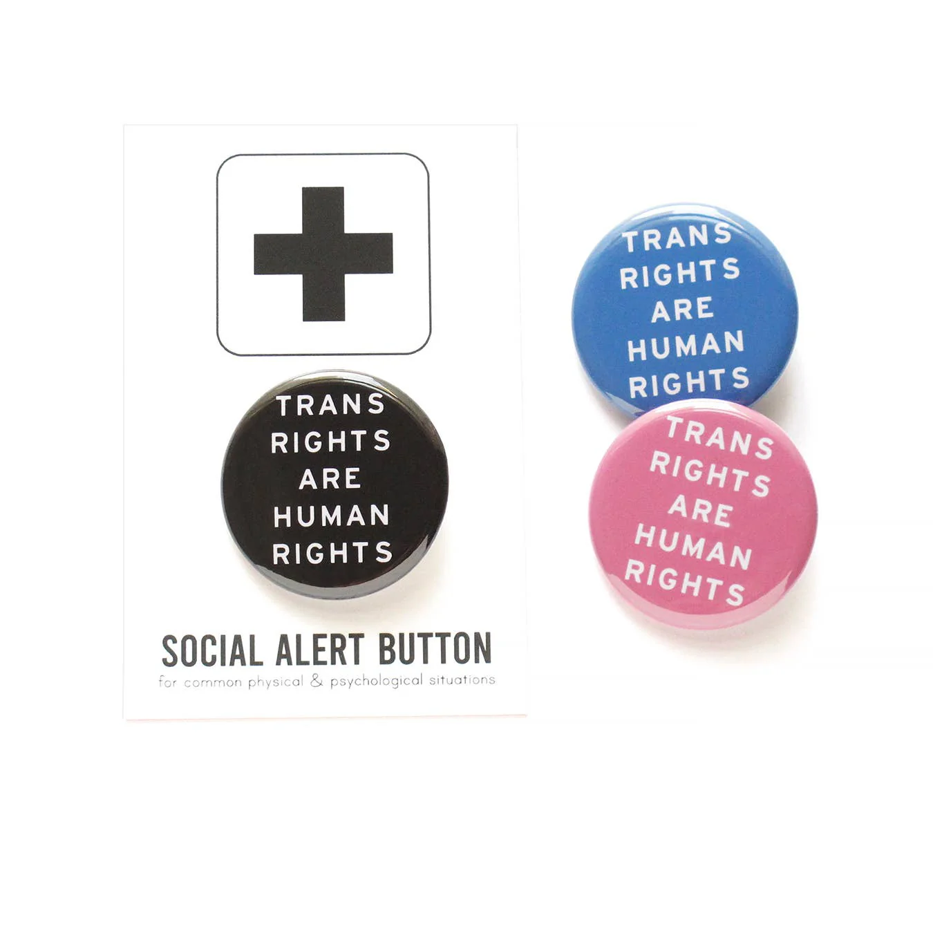 Trans Rights : Pink Button - Image 3