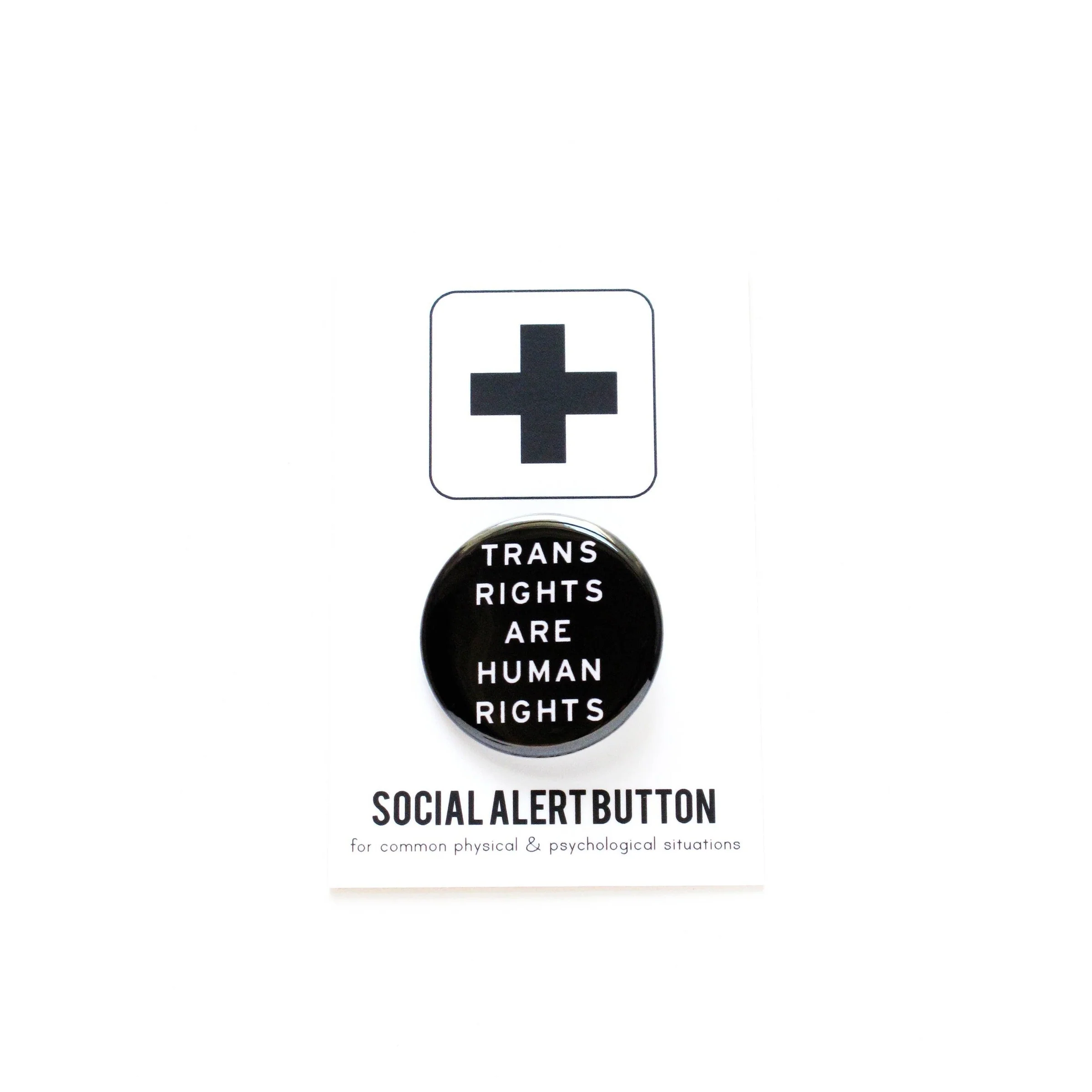 Trans Rights : Black Button