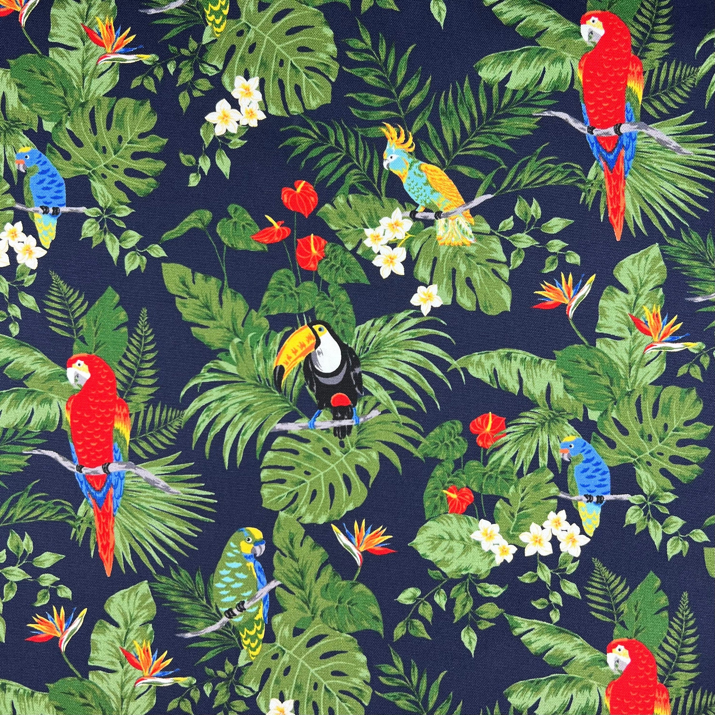 Tropical Parrots on Cotton Oxford - Image 4