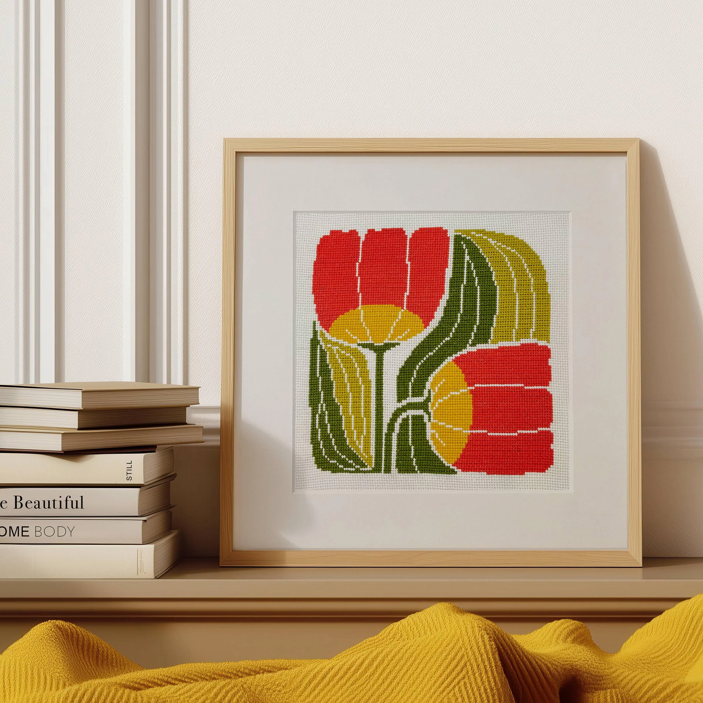 Twin Blooms Beginner Cross Stitch Kit  - Image 4