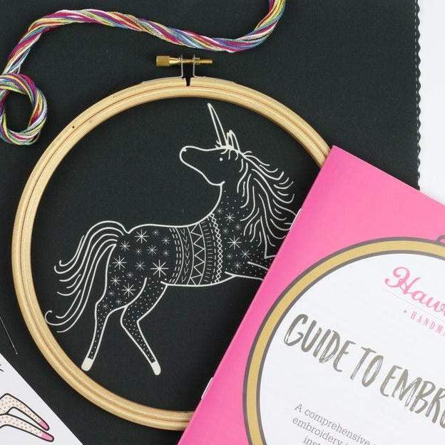 Unicorn on Black Embroidery Kit - Image 3