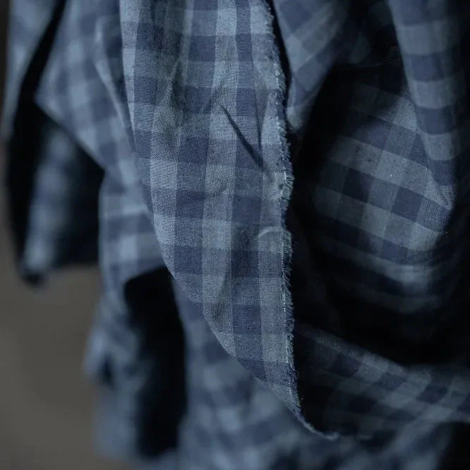 Uniform Blues Gingham Cotton/Linen - Image 2