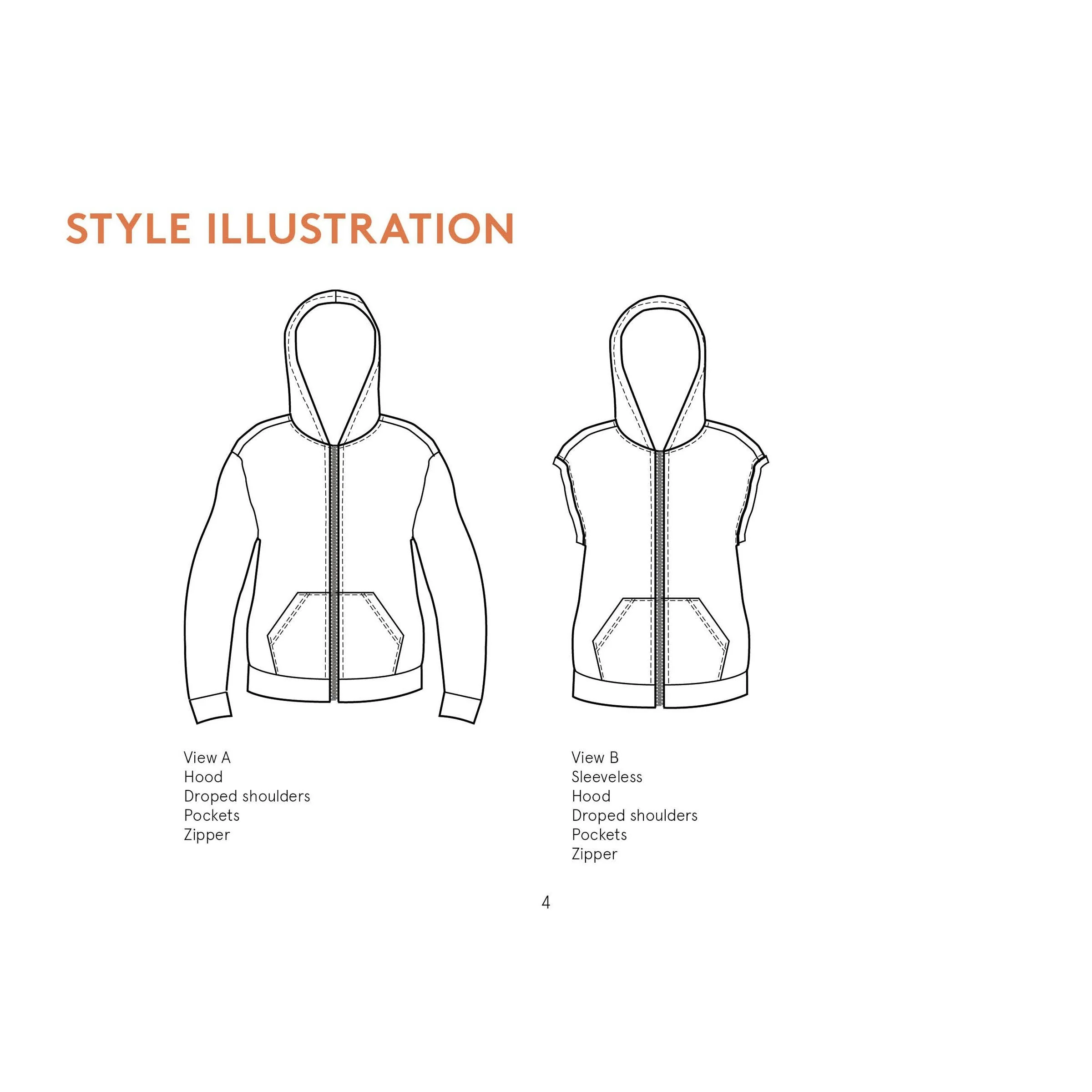 Unisex Ziggy Zipper Hoodie Pattern - Image 6