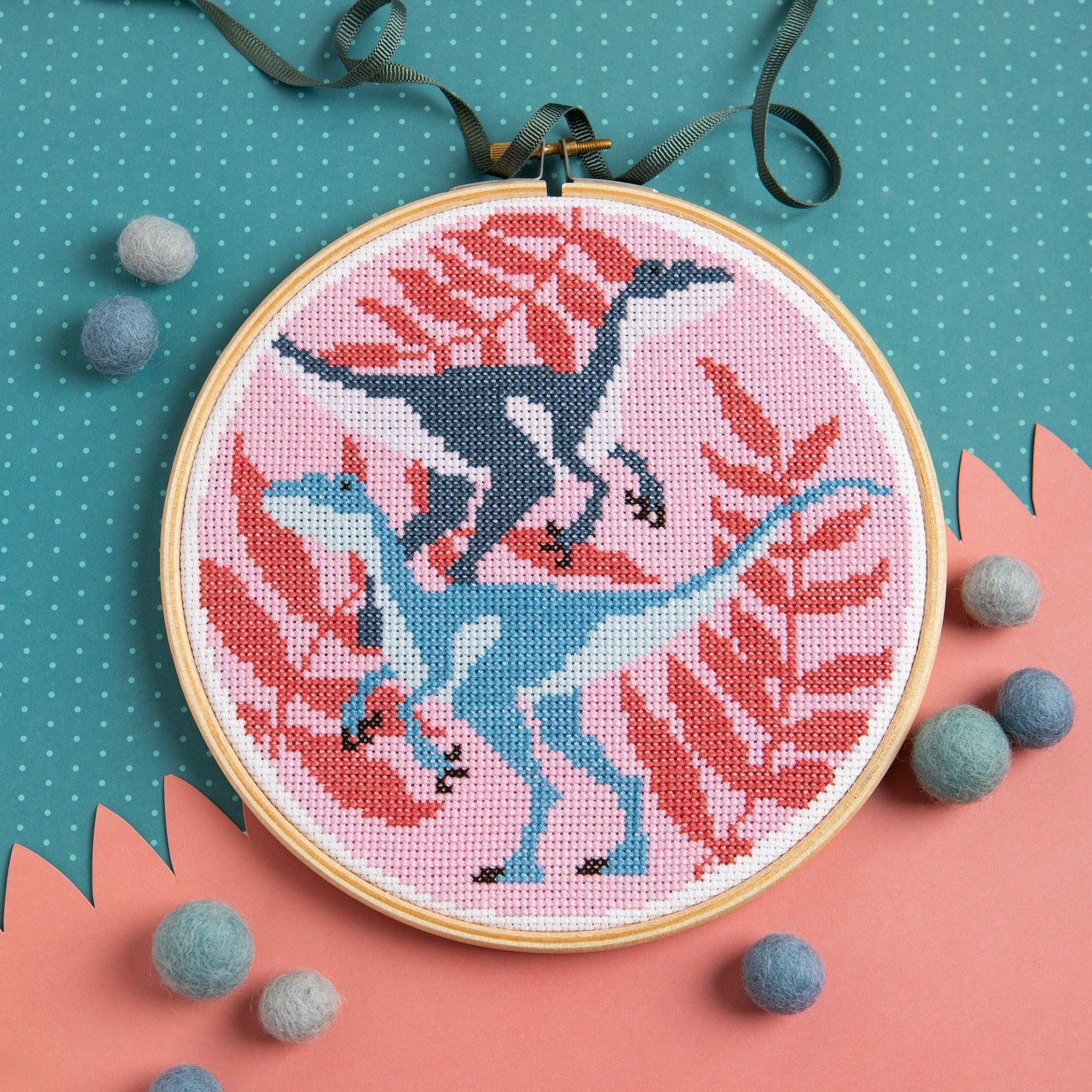 Velociraptors Cross Stitch Kit