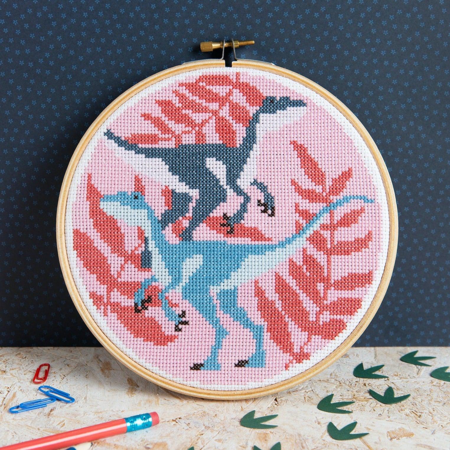 Velociraptors Cross Stitch Kit - Image 2