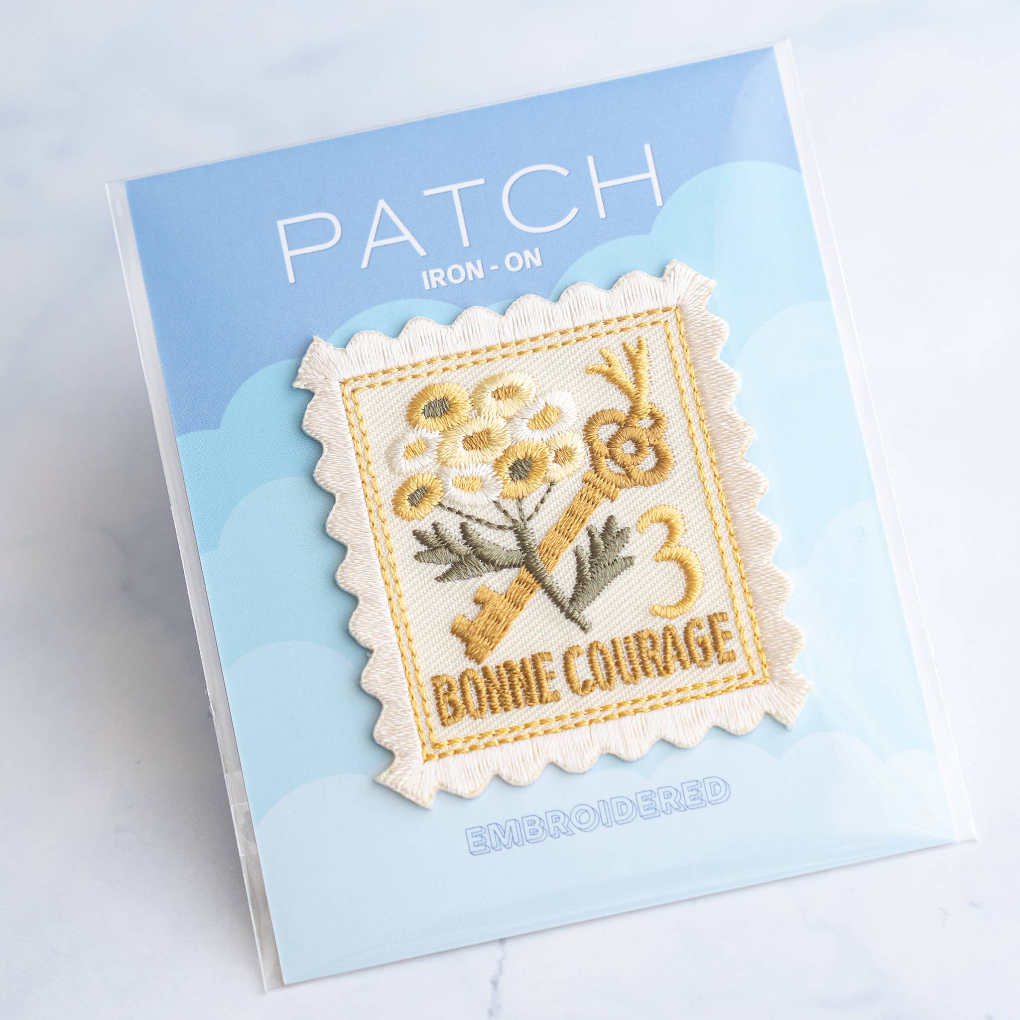Daisy Vintage Stamp Iron-On Patch