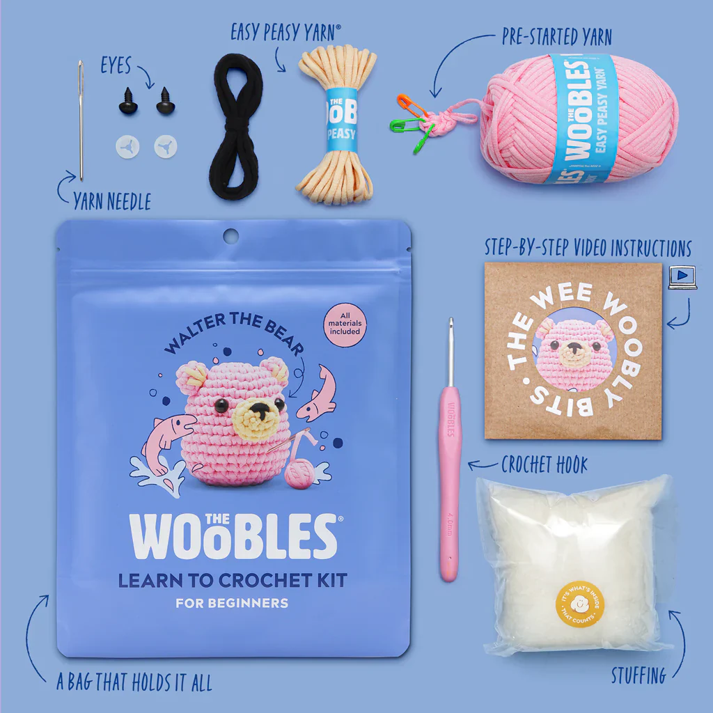 Walter the Pink Bear Crochet Kit - Image 2