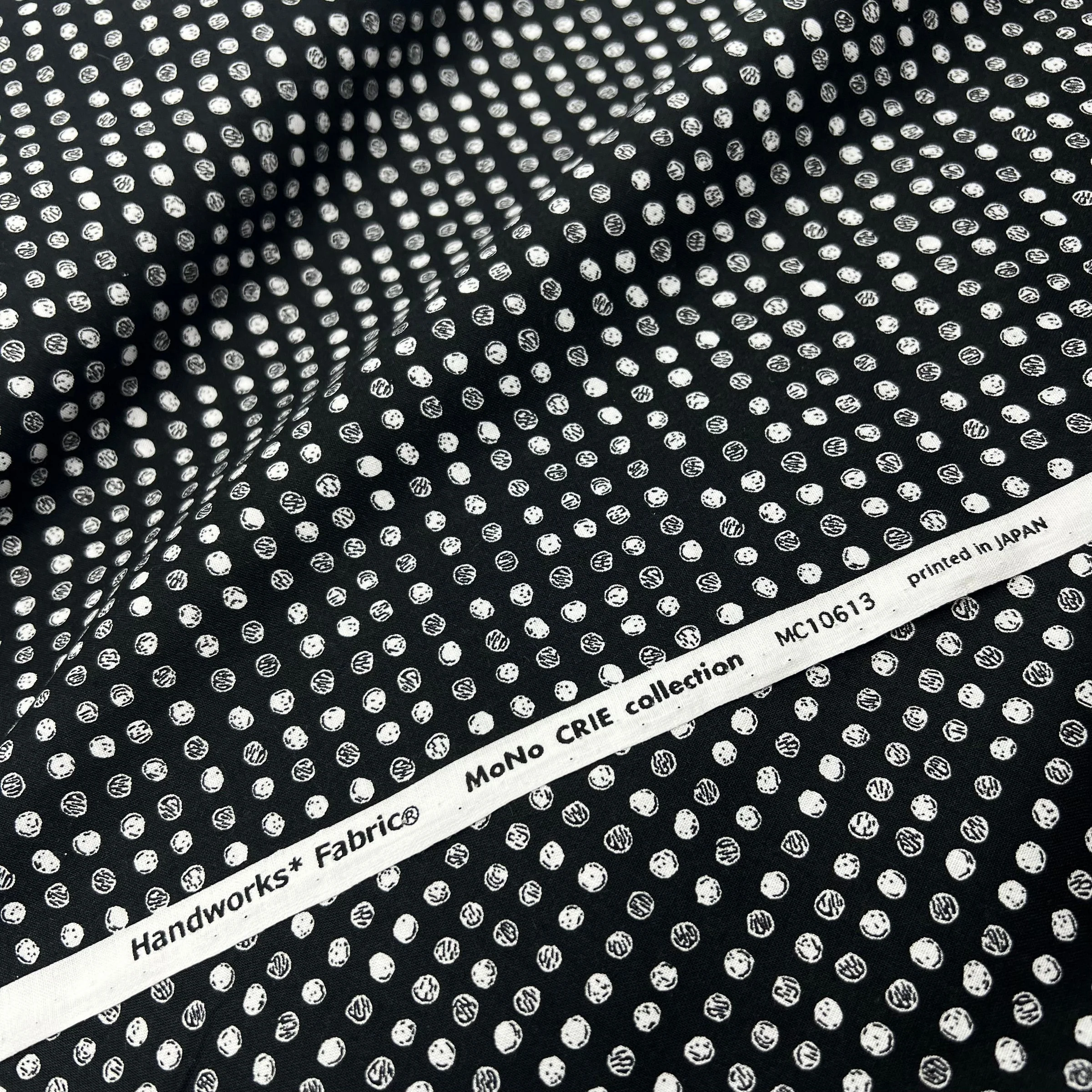 White Dots On Black on Cotton Shirting - Image 2