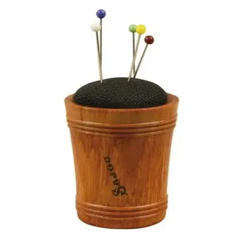 Wood & Linen Pincushion - Image 3