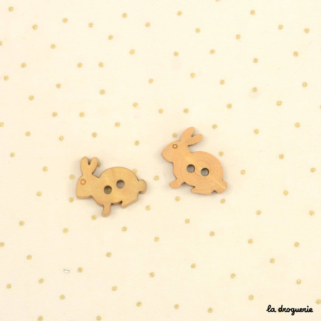Wooden Rabbit Button - 20mm - Image 2