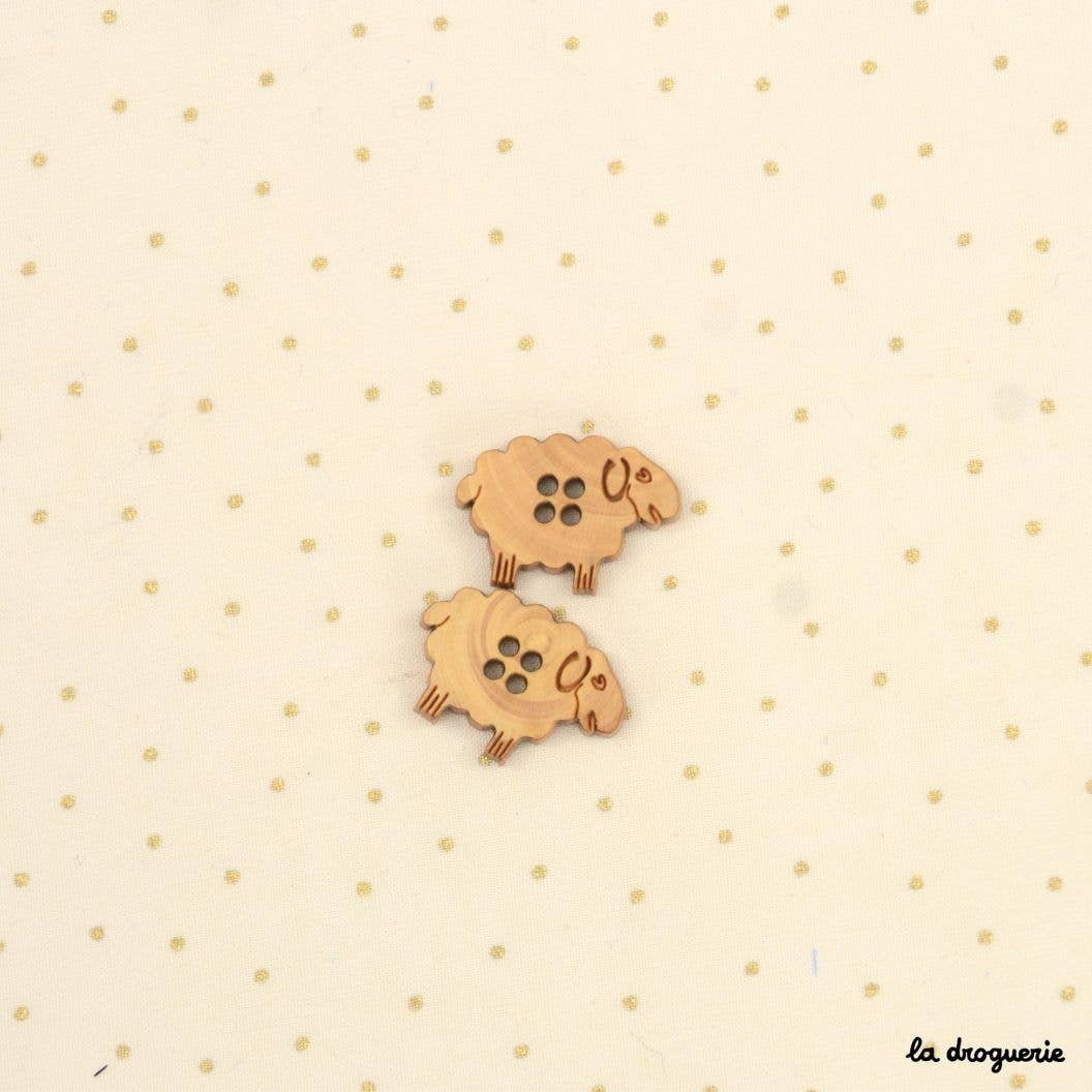 Wooden Sheep Button - 20mm
