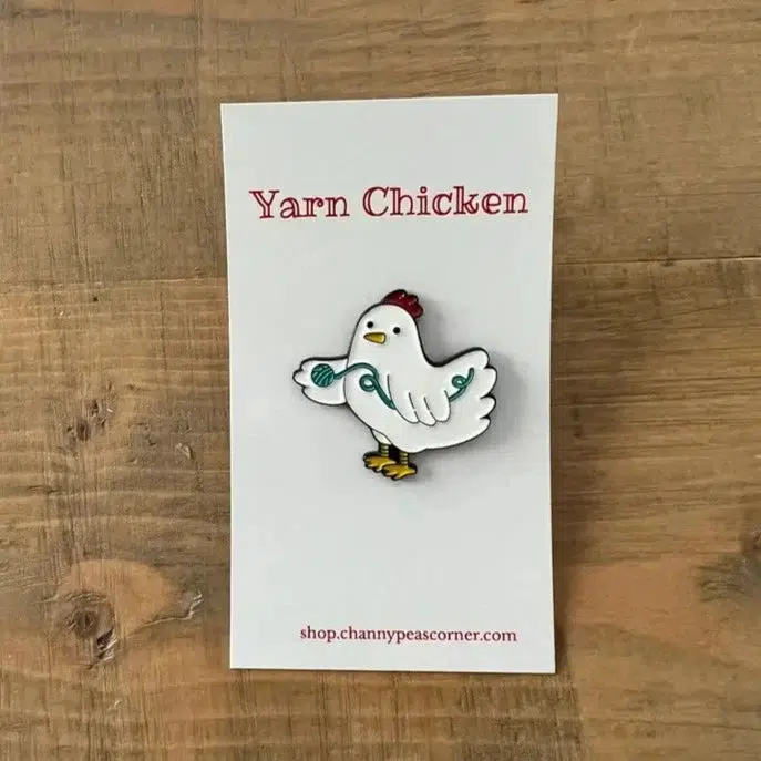 Yarn Chicken Enamel Pin