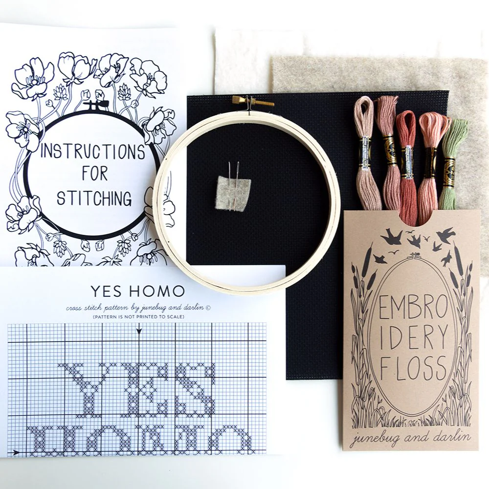 Yes Homo, 5" Cross Stitch Kit - Image 2