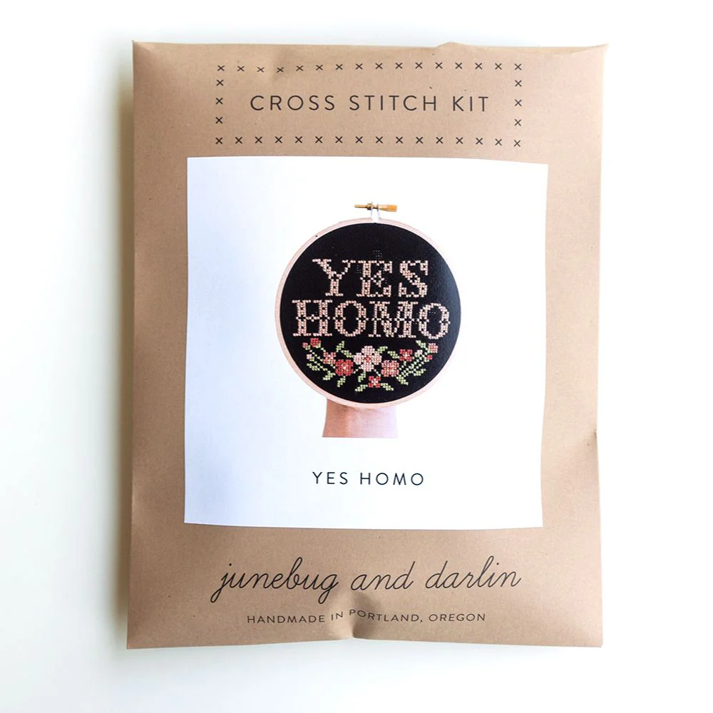 Yes Homo, 5" Cross Stitch Kit - Image 3