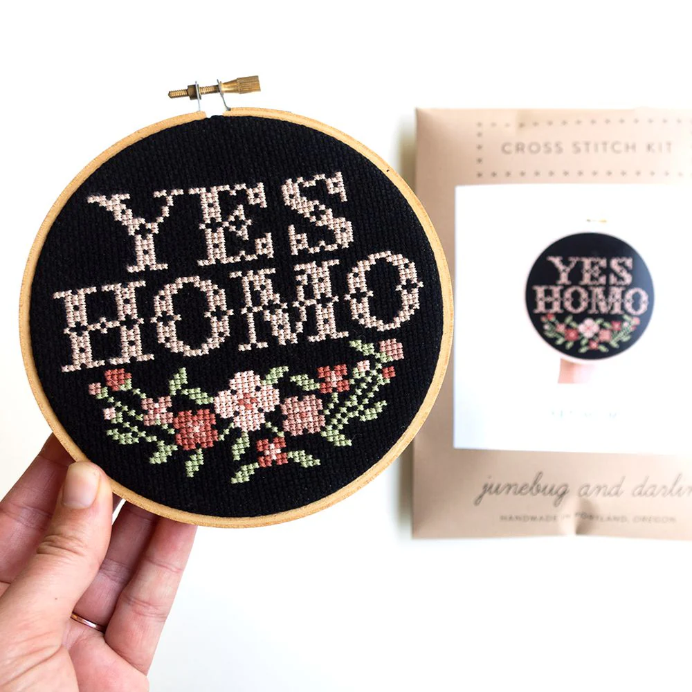 Yes Homo, 5" Cross Stitch Kit - Image 4