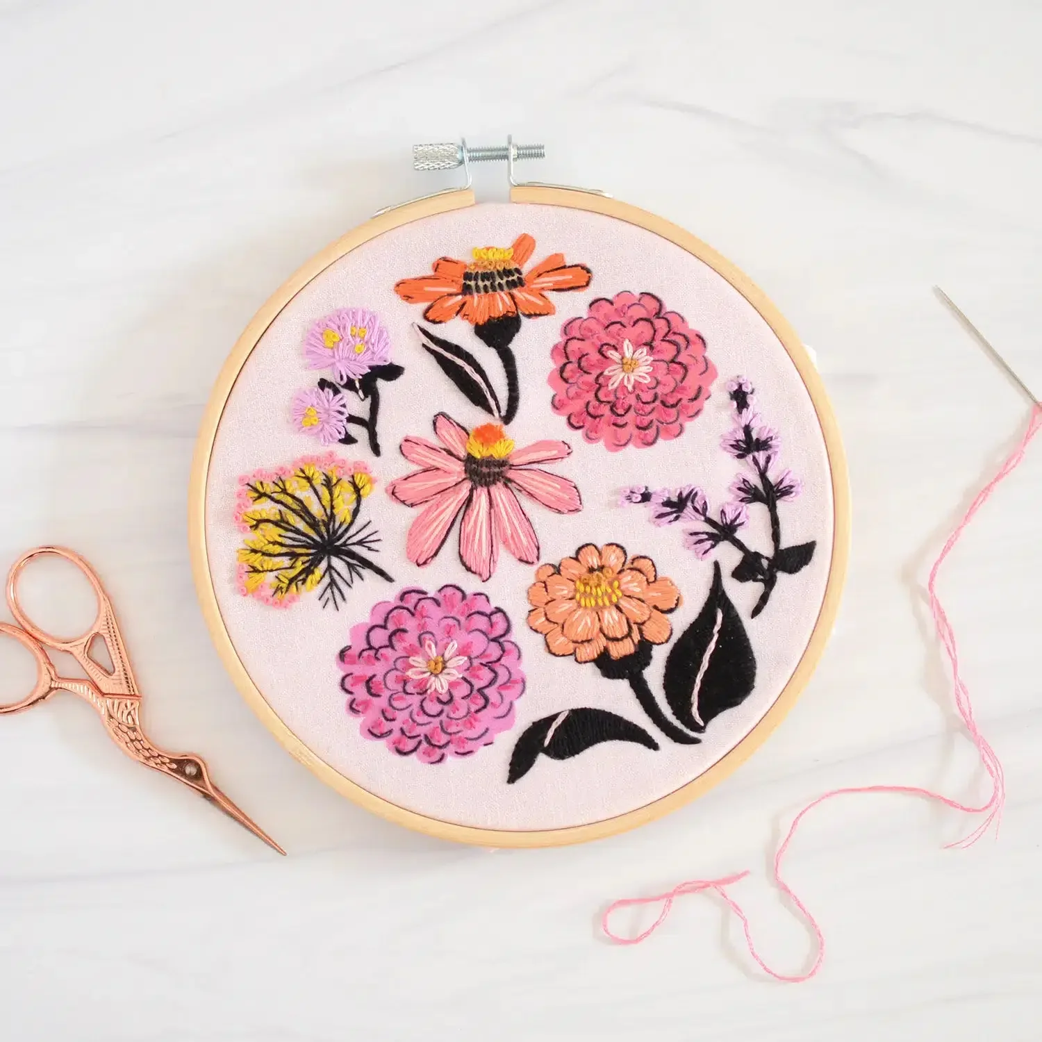 Zinnia Sampler 6" Embroidery Kit - Image 3